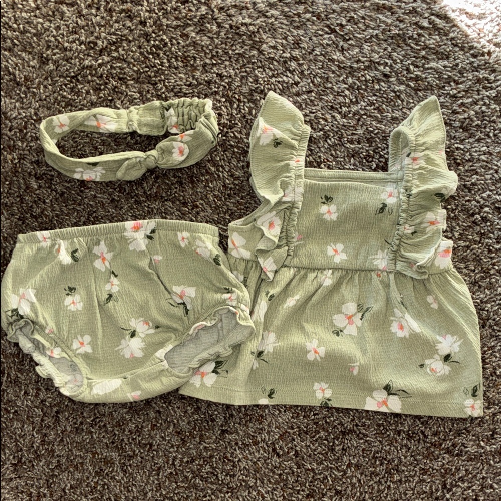 Carter's Sage Floral Diaper Cover 3 pc. Set